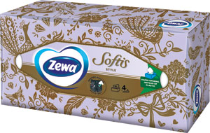 Zewa Softis Style Box papierové vreckovky 4-vrstvové 80 ks