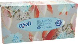 Q-Soft Papierové vreckovky 4-vrstvové 80 ks