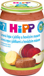 HiPP BIO Červená repa s jablkami a hovädzím mäsom 220 g