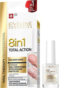 Eveline Nail Therapy Total Action 8v1 výživa na nechty Golden Shine 12 ml