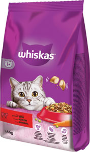 Whiskas granule s hovädzím pre dospelé mačky 1,4 kg