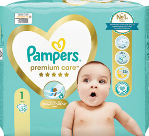 Pampers Premium detské plienky veľkosť 1 26 ks