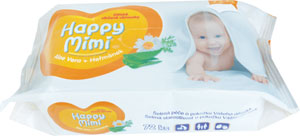 Happy Mimi detské vlhčené obrúsky aloe vera + harmanček 72 ks