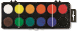 KOH-I-NOOR farby vodové v čiernom 30 mm 12 farieb