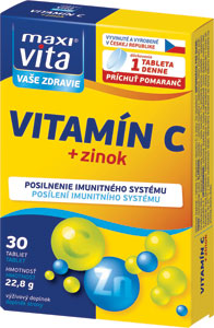 MaxiVita Vitamín C + Zinok 30 tbl