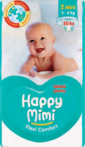 Happy Mimi Flexi Comfort detské plienky 2 mini 50 ks