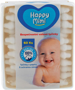 Happy Mimi vatové tyčinky 60 ks