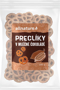 Allnature praclíky v mliečnej čokoláde 100 g