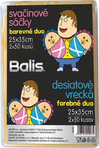 Balis desiatové vrecká farebné duo 2 × 50 ks