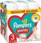 Pampers Pants plienkové nohavičky veľkosť 3 204 ks mesačné balenie
