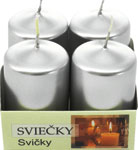 Sviečka adventná strieborná 4 ks 240 g