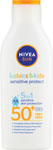 Nivea Sun Sensitive Protect & Care detské mlieko na opaľovanie SPF50+ 200 ml - Teta drogérie eshop