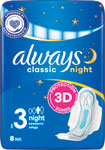 Always Classic hygienické vložky Night 8 ks - Teta drogérie eshop