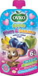 Ovko detská výživa jablko slivka banán bez cukru 120 g - Kubík desiata ovocné pyré jablko+banán+mango+pšeno 100 g | Teta drogérie eshop