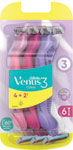 Simply Venus3 Jendorázový holiaci strojček MultiColor 6 ks - Teta drogérie eshop