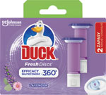 Duck Fresh Discs čistič WC duo náhradná náplň Lavender 2 x 36 ml - Bref tuhý WC blok Color Aktiv Flower 3 x 50 g | Teta drogérie eshop