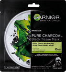 Garnier textilná pleťová maska Čierne Riasy - Garnier Skin Naturals textilná maska s probiotickými frakciami 22 g | Teta drogérie eshop