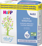HiPP Babysanft Čistiace vlhčené obrúsky SENSITIVE 4x52 ks - Pampers Wipes vlhčené utierky Sensitive 12 x 52 ks = 624 ks | Teta drogérie eshop