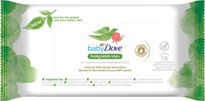 Dove Baby vlhčené obrúsky 75 ks Biodegradovateľné