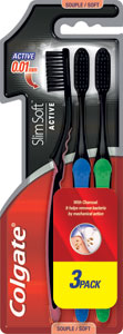 Colgate zubná kefka Slim Soft Charcoal měkký 3-pack - elmex zubná kefka Ultra Soft 3-pack | Teta drogérie eshop