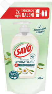 SAVO tekuté mydlo hydratujúce s antibakteriálnou zložkou - náplň 500 ml - Teta drogérie eshop