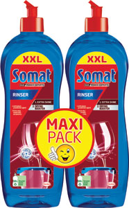 Somat oplachovací prostriedok Rinser XXL 1500 ml - Somat deo Duo-Perls osviežovač do umývačky riadu 17 g | Teta drogérie eshop