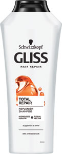 Gliss šampón na vlasy Total Repair 400 ml - Schauma šampón na vlasy Repair & Care 250 ml | Teta drogérie eshop