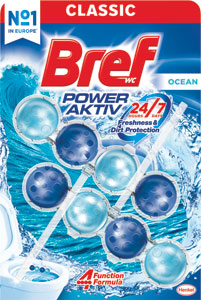 Bref tuhý WC blok Power Aktiv Ocean 2 x 50 g