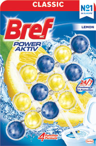 Bref tuhý WC blok Power Aktiv Lemon 3 x 50 g