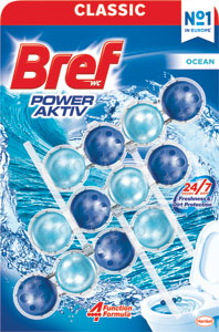 Bref tuhý WC blok Power Aktiv Ocean 3 x 50 g