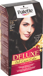 Palette Deluxe farba na vlasy Oil-Care Color 1-0 (900) Prírodný sýtočierny 50 ml - Palette Intesive Color Creme farba na vlasy 0-00 (E20) Super svetlý blond 50 ml | Teta drogérie eshop