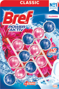 Bref tuhý WC blok Power Aktiv Flower 3 x 50 g