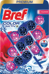 Bref tuhý WC blok Color Aktiv Flower 3 x 50 g