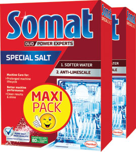 Somat soľ do umývačky riadu Special XXL 2 x 1,5 kg 3 kg - Somat intenzívny čistič umývačky riadu 500 ml | Teta drogérie eshop