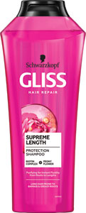 Gliss šampón na vlasy Supreme Length 400 ml - Dixi XXL balenie šampón žihľavový 750 ml | Teta drogérie eshop
