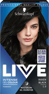 Live Intese Gel Colour farba na vlasy 1.0 Havrania čierna 60 ml