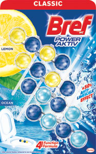 Bref tuhý WC blok Classic Power Aktiv Ocean & Lemon 200 g - Bref tuhý WC blok DeLuxe Royal Orchid 3 x 50 g | Teta drogérie eshop