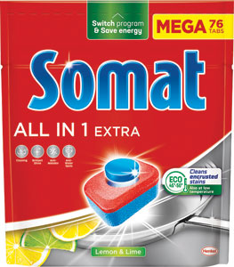 Somat tablety do umývačky riadu All in 1 Extra 76 ks - Jar Platinum Plus tablety do umývačky riadu Cool Blue 56 ks | Teta drogérie eshop