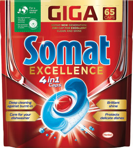 Somat kapsuly do umývačky riadu Excellence 65 Caps - Jar Platinum tablety do umývačky riadu Plus Quick Wash 100 ks | Teta drogérie eshop