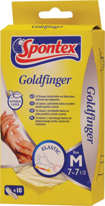 Spontex Goldfinger rukavice jednorázové latexové vel. M 10 ks - Teta drogérie eshop