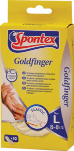 Spontex Goldfinger rukavice jednorázové latexové vel. L 10 ks - Teta drogérie eshop