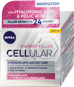 Nivea Hyaluron Cellular Filler denný krém 50 ml - Kueshi rozjasňujúci denný pleťový krém Raspberry + Vitamin C 50 ml | Teta drogérie eshop