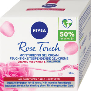 Nivea hydratačný denný krém Rose Touch 50 ml - Kueshi rozjasňujúci denný pleťový krém Raspberry + Vitamin C 50 ml | Teta drogérie eshop