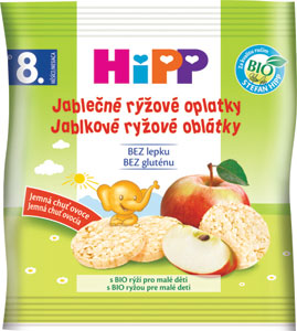 HiPP BIO Jablkové ryžové oblátky 30 g - Nestlé Ovocno-obilná tyčinka Hrozno Banán Jablko Čucoriedka Čierne ríbezle 25 g | Teta drogérie eshop