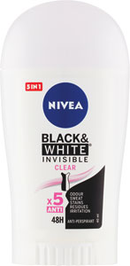 Nivea tuhý antiperspirant Black & White Invisible Clear 40 ml - Teta drogérie eshop