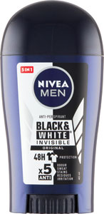 Nivea Men tuhý antiperspirant Black & White Invisible Original 40 ml - Gillette Clear gél Aloe 70 ml | Teta drogérie eshop