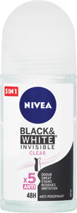 Nivea guľôčkový antiperspirant Black & White Invisible Clear 50 ml - Teta drogérie eshop
