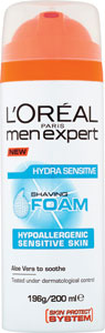 L'Oréal Paris Men pena na holenie Expert Hydra Sensitive 200 ml - Nivea Men gél na holenie Fresh Kick 200 ml | Teta drogérie eshop