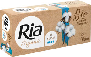 Ria tampóny Organic Super z bio bavlny 16 ks - Teta drogérie eshop