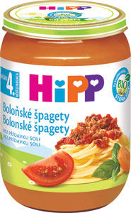 HiPP BIO Bolonské špagety 190 g - Sunar príkrm Bio zelenina, pražma kráľovská, olivový olej 190 g | Teta drogérie eshop